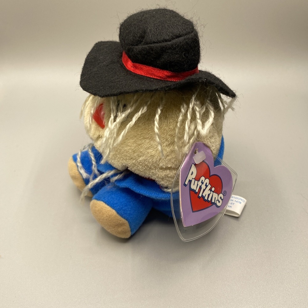 Puffkins Vintage 1994 Halloween‎ Plush Scarecrow Patches Stuffed Animal Ltd Ed